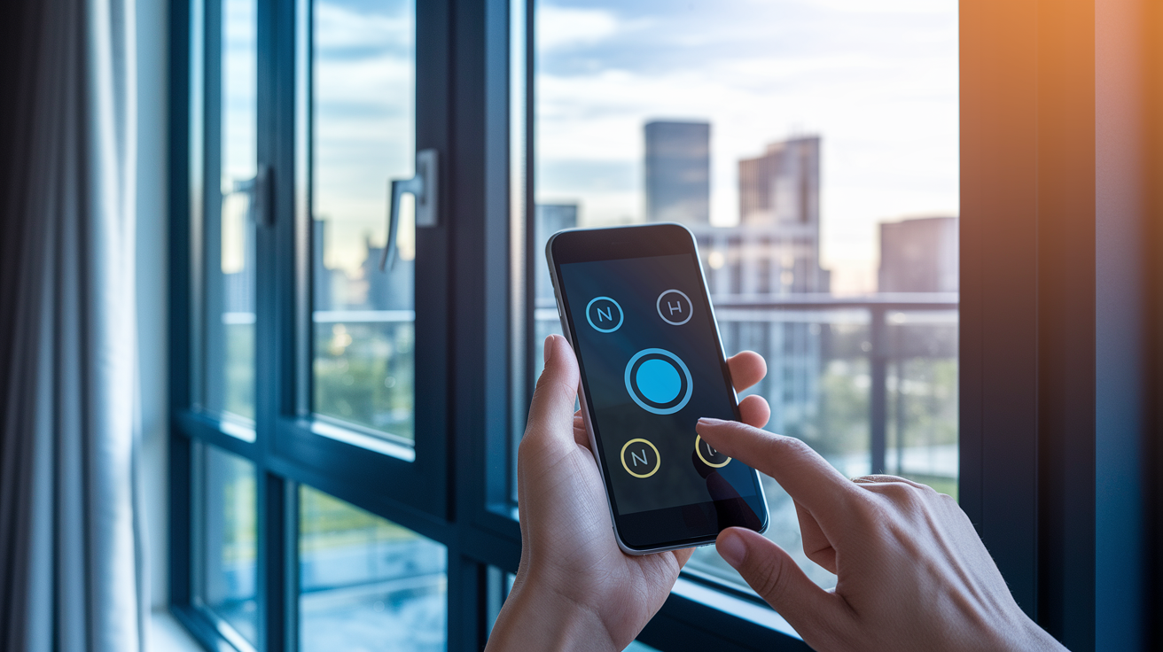 Professional contractor carefully installing advanced triple-pane smart insulating glass window with thermochromic coating into modern home exterior frame, demonstrating cutting-edge energy efficiency technology that automatically adapts to seasonal temperature changes for optimal thermal performance - InfoProds Home Improvement Guide 2026