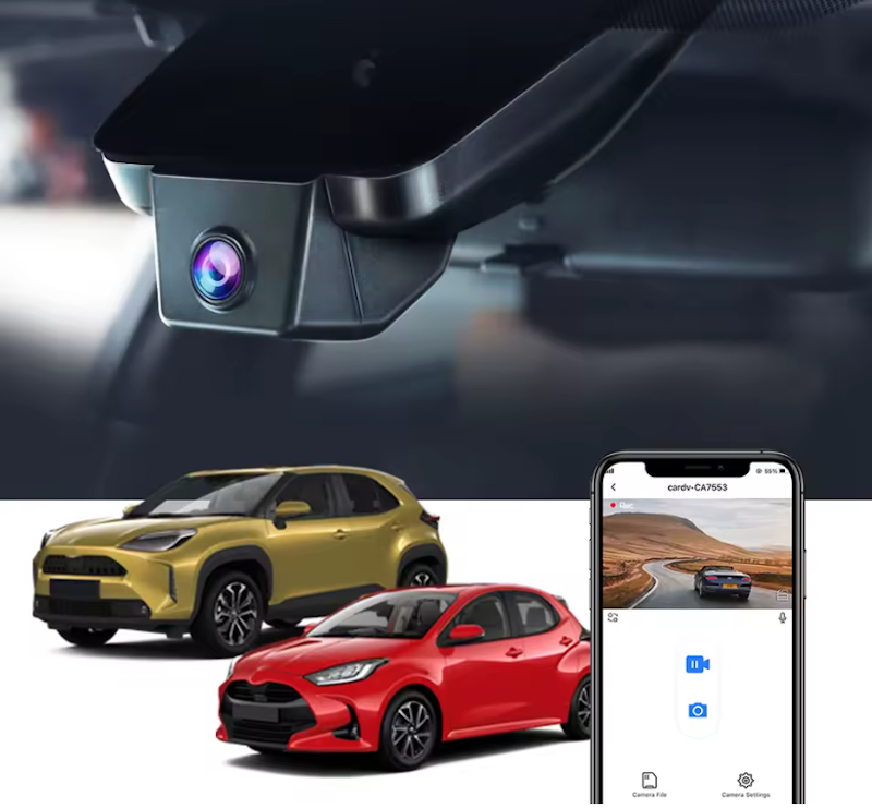 Full HD Dash Cam with Night Vision and 170-Degree Wide Angle for Vehicle Safety 1080P dashboard camera with night vision capability mounted on windshield recording clear HD road footage with wide-angle lens view