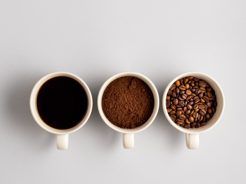 Beautiful espresso shot with perfect crema in white cup