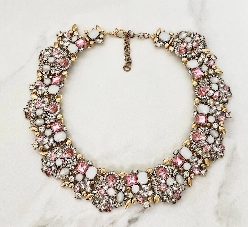 Bold statement necklaces including chunky chains collar necklaces and pendant pieces