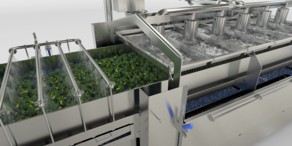 Modern commercial food freezing facility showing flash frozen vegetables being processed and packaged to lock in nutrients at harvest demonstrating frozen food preservation technology - InfoProds Kitchen Science 2026