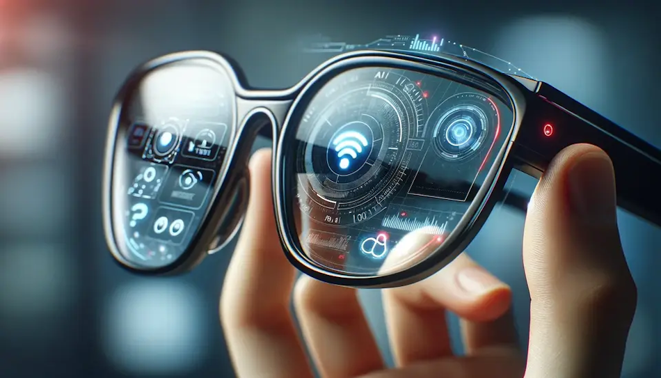 Next generation smart glasses technology showing micro-LED displays neuromorphic processors and advanced augmented reality capabilities future wearable computing innovation 2026 - InfoProds future technology