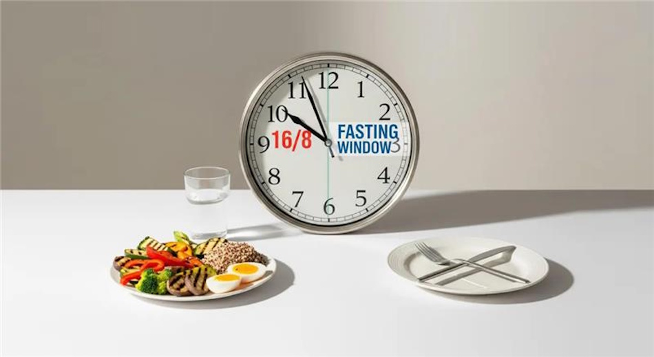 Female intermittent fasting practitioner checking wristwatch during fasting period demonstrating mental discipline and time awareness while managing hunger cues during metabolic adaptation phase - InfoProds 2026